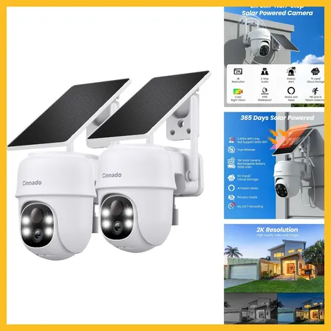 2K Cameras for Home Security-2.4G WiFi Outdoor Camera Wireless Solar/Battery Pow