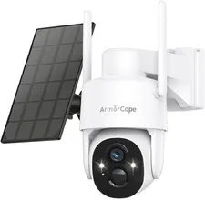 Solar Security Cameras Wireless Outdoor,360° View Battery Powered with Spotlight