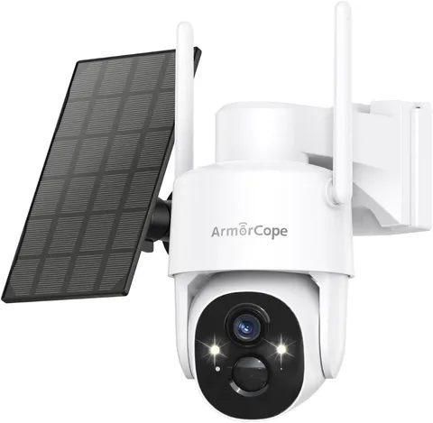 Solar Security Cameras Wireless Outdoor,360° View Battery Powered with Spotlight
