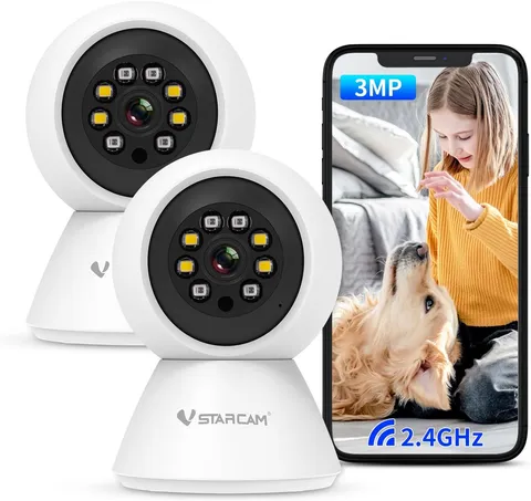 3MP Indoor Pet Camera, 2.4G Wifi Camera for Home Security Camera with Phone APP,