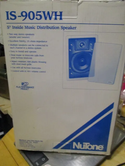 NuTone IS-905WH 5in Inside Music Distribution Speaker NEW SEALED BOX