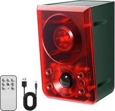 Solar Motion Sensor Alarm Outdoor,Dog Barking/Gunshoot,with Remote Control,Su...