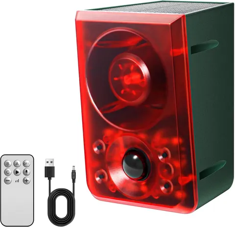 Solar Motion Sensor Alarm Outdoor,Dog Barking/Gunshoot,with Remote Control,Su...