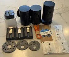 Set Of 3 Ring Indoor/Outdoor Stick-Up Cam w/ 2 Spare Batteries & Charger