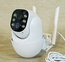 WiFi Smart 360° PTZ 2K IP Camera, Night Vision, Two-Way Audio, White
