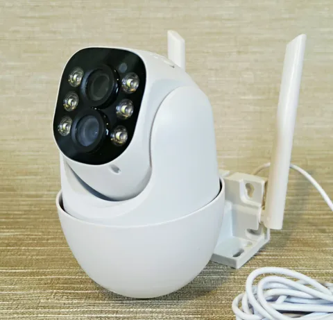 WiFi Smart 360° PTZ 2K IP Camera, Night Vision, Two-Way Audio, White