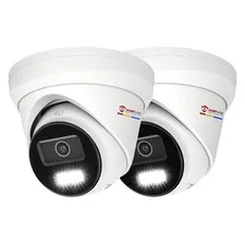 2 Pack 5MP PoE Security Camera Outdoor, Heavy Duty Metal Turret IP Camera, Sm...