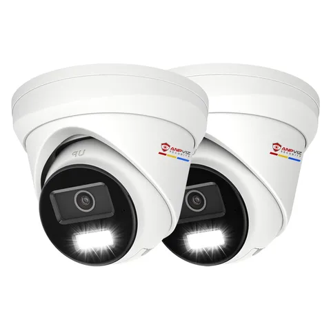 2 Pack 5MP PoE Security Camera Outdoor, Heavy Duty Metal Turret IP Camera, Sm...
