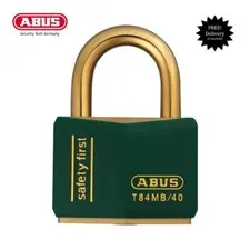 ABUS Keyed Alike Weatherproof Outdoor Padlock -T84MB40 40mm-Brass  Padlock-Green