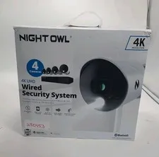 Night Owl 4K UHD Wired 4CH DVR Security System 4 Cameras 1TB