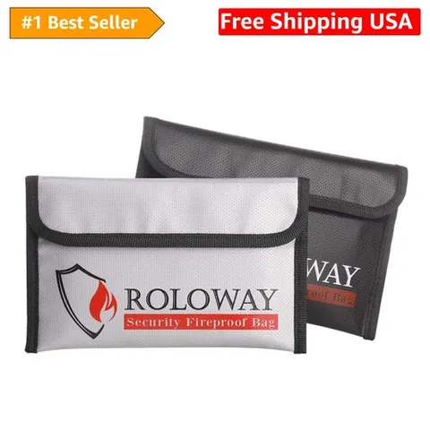 Small Fireproof Bag 5 x 8 inches, Non-itchy Fireproof Money Bag for Cash, Val...