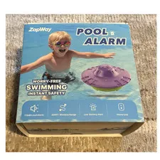 ZapWay Pool Alarm System 110 dB 200 ft Wireless Low Battery Alert Purple