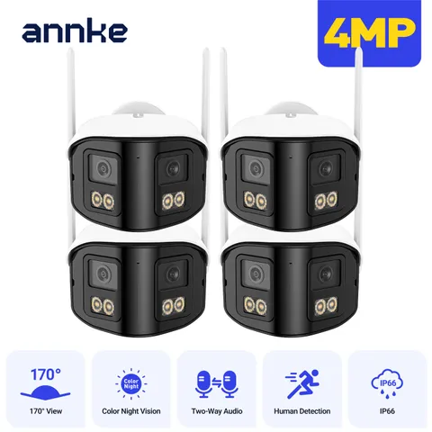 ANNKE 4MP Dual Lens WIFI Security IP Camera Wireless Two Way Audio Color Night