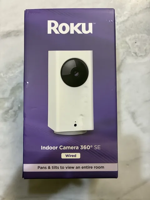Roku Indoor Camera 360° SE Wired 1080p Pan & Tilt, Motion & Sound Detection