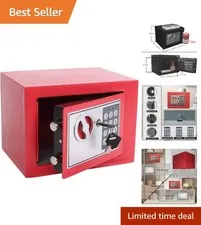 Compact Electronic Steel Safe Box, 0.23 Cu Ft - Secure Valuables with Ease