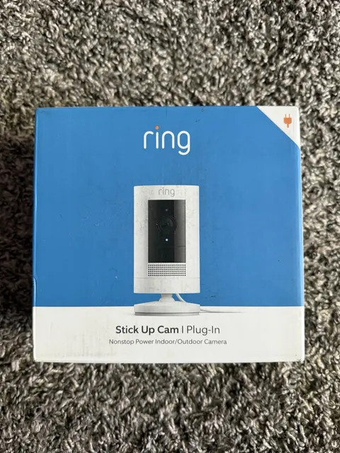 Ring Stick Up Cam Plug-In Indoor/Outdoor Wi-Fi Smart Security Video Camera NEW!