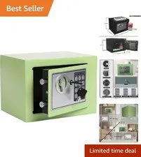 Portable Electronic Safe with Dual Locking Bolts - Secure 0.23 Cu Ft Storage
