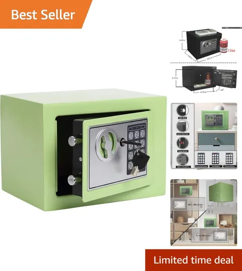 Portable Electronic Safe with Dual Locking Bolts - Secure 0.23 Cu Ft Storage