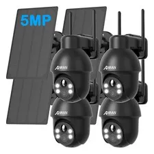 ANRAN 5MP Solar-Powered Security Camera 360° View Pan/Tilt Wireless Outdoor Home