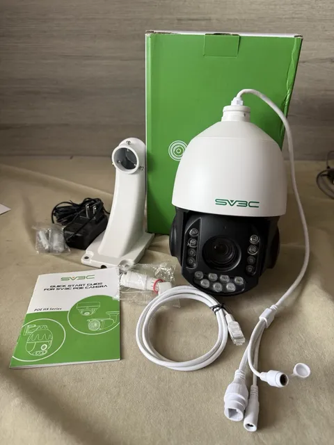 SV3C 4K PTZ PoE Outdoor IP Camera - 36X Zoom Auto-Tracking, Color & Night Vision