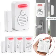 Personal Door Sensor Alarm Low/Loud 50 to 90 dB Voice Window Burglar Alert 4Pack