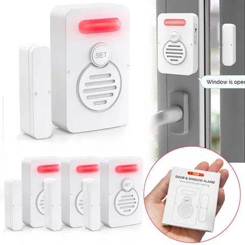 Personal Door Sensor Alarm Low/Loud 50 to 90 dB Voice Window Burglar Alert 4Pack