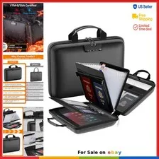 Fireproof File Organizer with Lock Hard Case Document Box 13 Pocket Accordion