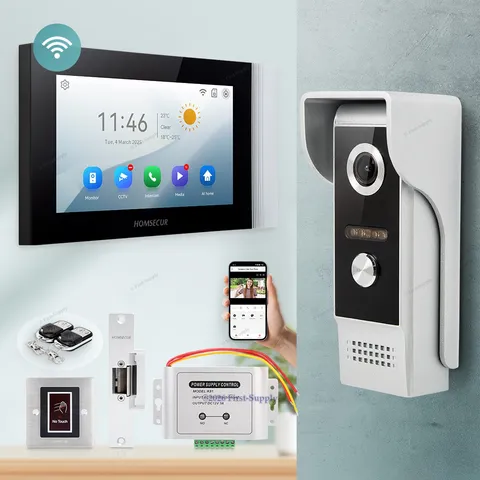 HOMSECUR WIFI Video Doorbell Intercom Night Vision Door Unlock Photo Recording