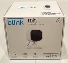 Blink Mini Indoor Plug-In HD Smart Security Camera White Alexa New Sealed