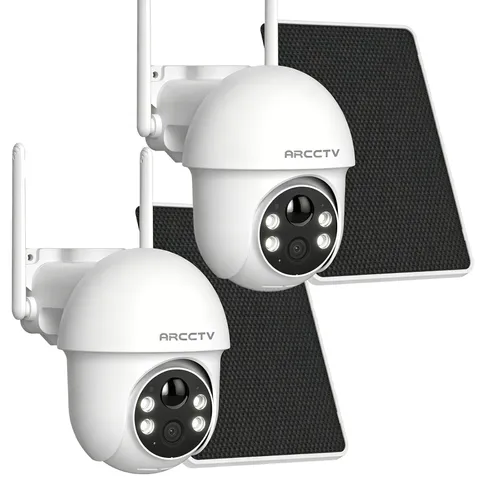 ARCCTV Wireless Solar Security Camera Outdoor PTZ 2 Way Audio Color Night Vision