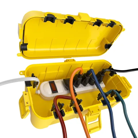 Flemoon Medium Outdoor Electrical Box (11.5x5.2x4 inch), IP54 1 Pack, Yellow
