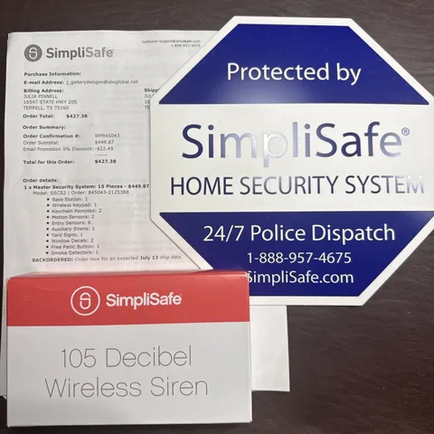 Simply Safe Security System SSCS2 & additional sensors