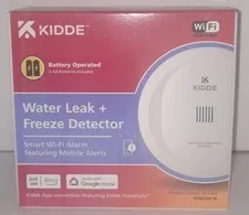 Kidde Water Leak + Freeze Detector Battery Operated w/ Smart Wi-Fi Alarm +Alerts