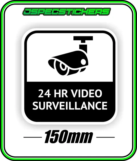 CCTV SECURITY STICKER WINDOW WARNING ALARM HOME BUSINESS VIDEO SURVEILLANCE B&W2