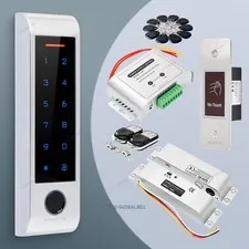 HOMSECUR Gate Control System Fingerprint PIN Unlock Keypad With Touchless Switch