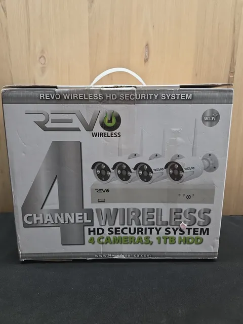REVO 4 Channel Wireless Security System 4 Cameras, 1TB HDD
