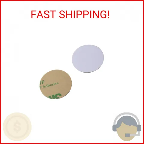 ETEKJOY 10 PCS Writable 125kHz RFID Sticker Coin Adhesive Back T5577 Proximity I