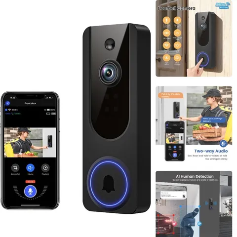 AI-Powered 1080p WiFi Doorbell Camera with Real-Time Alerts & Night Vision