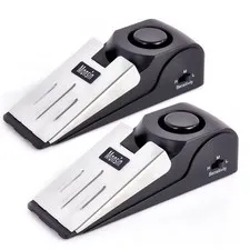 Door Stop Alarm, Stopper with 120DB Security Floor 2 Pack, Black