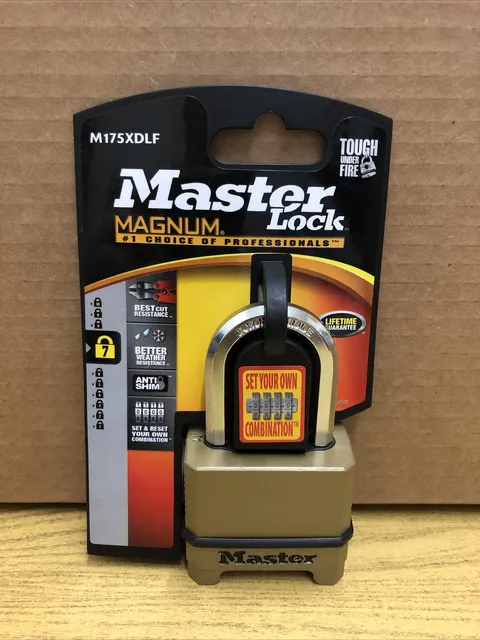 Master Lock Combination Padlock 1-1/2” Shackle 2-1/4” Wide M175XDLF P42803