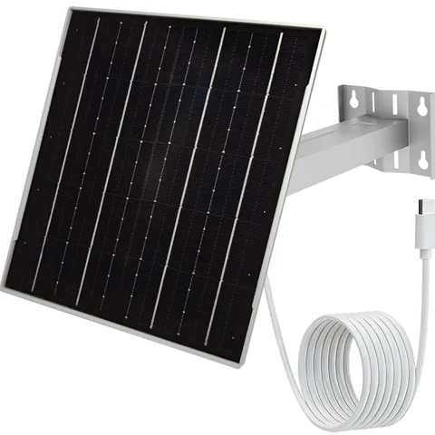 6W 5V USB C Solar Panel for Outdoor 4G Security Camera,White | Eco-friendly M...