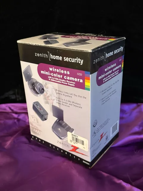 New ZENITH Home SECURITY CAMERA Wireless/Mini/Color CCD ZEV224 Receiver-Camera