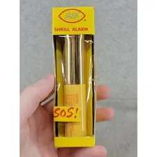 Vintage SOS Shrill Alarm Personal Security Pocket Size Yellow Gold Japan TO-MG