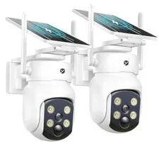 Security Cameras Wireless Outdoor, Solar Camera with 2-in-1 Solar Panel, 2Pack