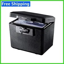 Black Fireproof Document Safe with Key Lock for Ultimate Protection | 0.61 Cu Ft