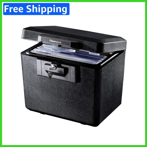 Black Fireproof Document Safe with Key Lock for Ultimate Protection | 0.61 Cu Ft