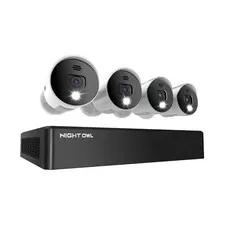 8 Channel 4K Bluetooth DVR with 1TB Hard Drive and 4 Wired 4K Spotlight Cameras