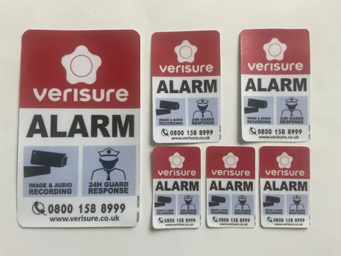 VERISURE, The Original deterrent. 6 X Sign Stickers for Windows or Door.