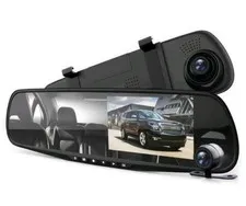 DVR Rearview Mirror Dash Cam Kit - Vehicle Dual Camera Video Recording System