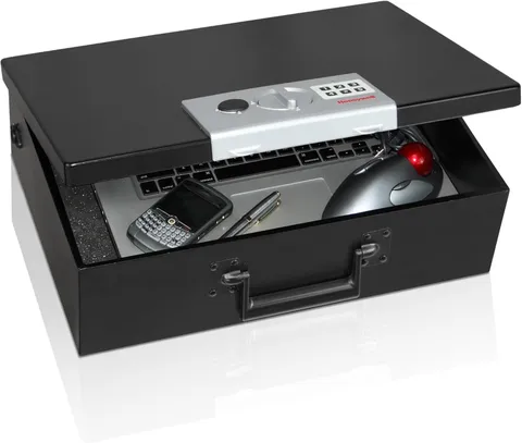 Honeywell Hideable Fire Resistant Money Safe Box Digital Lock 0.48 Cu Ft Black